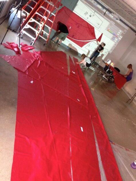 The Eagle Has Landed, 2013–2014 — HOMECOMING! Committee project with artist Bradly Brown. Fabricating a large red inflatable sculpture