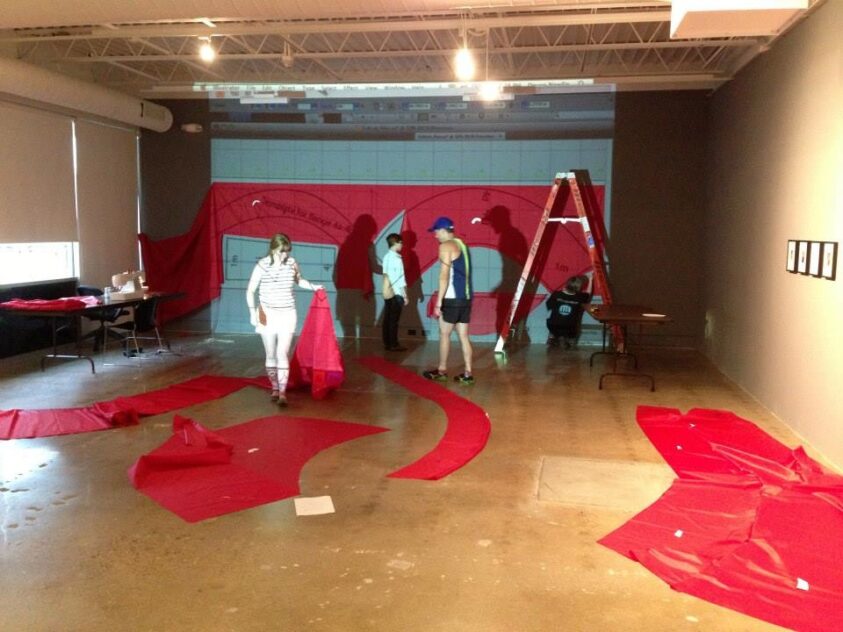 The Eagle Has Landed, 2013–2014 — HOMECOMING! Committee project with artist Bradly Brown. Fabricating a large red inflatable sculpture