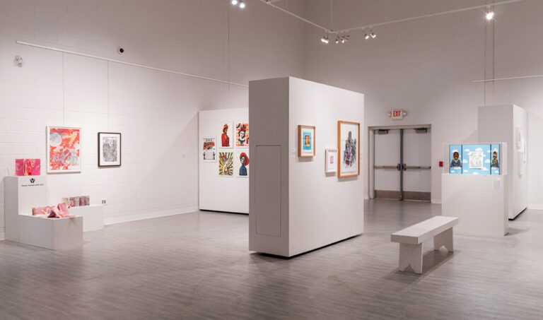 Burning Bones Press, 2022, exhibition view, San Jacinto College South Campus Gallery, curated by Bradly Brown