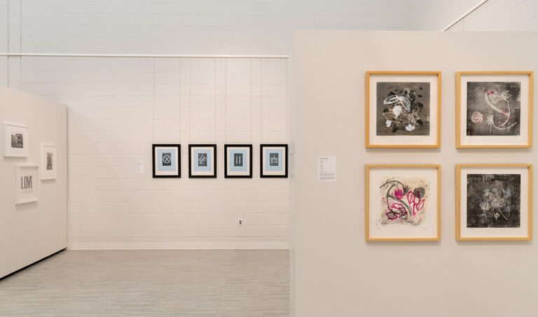 Burning Bones Press, 2022, exhibition view, San Jacinto College South Campus Gallery, curated by Bradly Brown